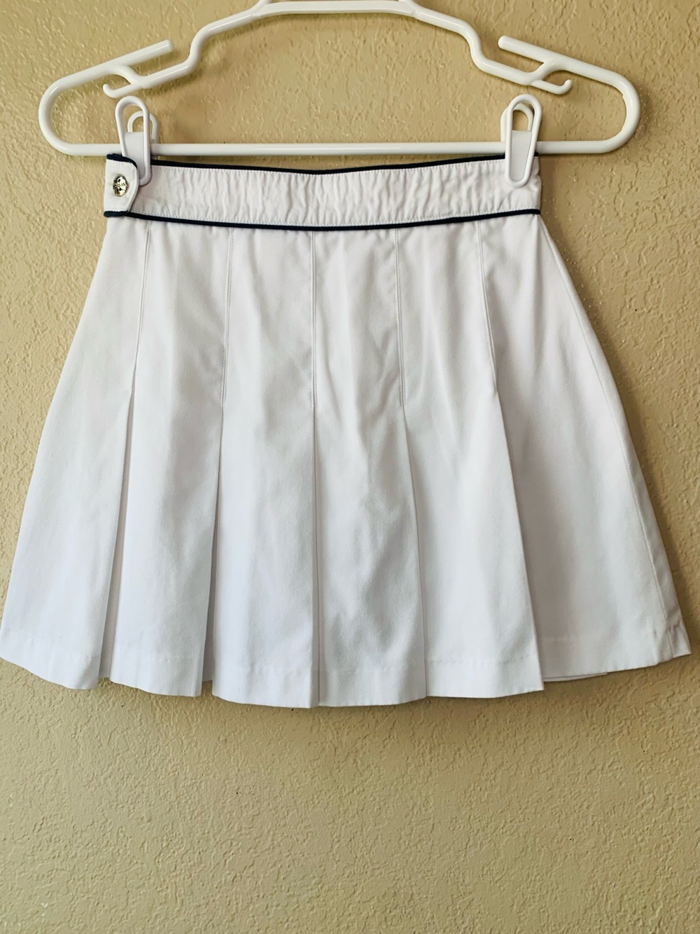 Vintage 1980’S ADIDAS Pleated Embroidered Logo White Tennis Skirt Size 4 - Picture 2 of 7